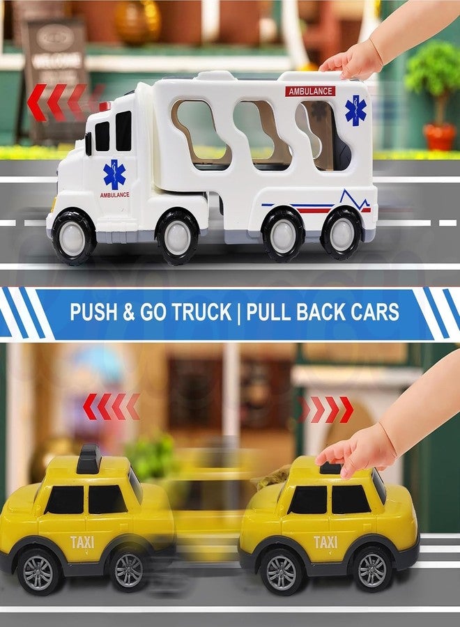 BlackZone 5-in-1 Friction-Powered Transport Carrier Vehicle Set | Montessori Educational Transport Carrier Vehicle Toy for Boys & Girls, Birthday Gift Ages 3+ (5 in 1 Ambulance Transport Carrier) - Image 5